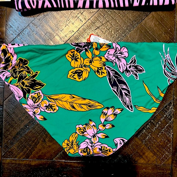 Maaji Green Floral and Pink Zebra Bikini Set girls BNWT - Picture 3 of 5